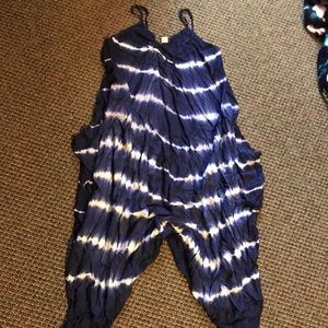 Tie dye harem pant romper NWT